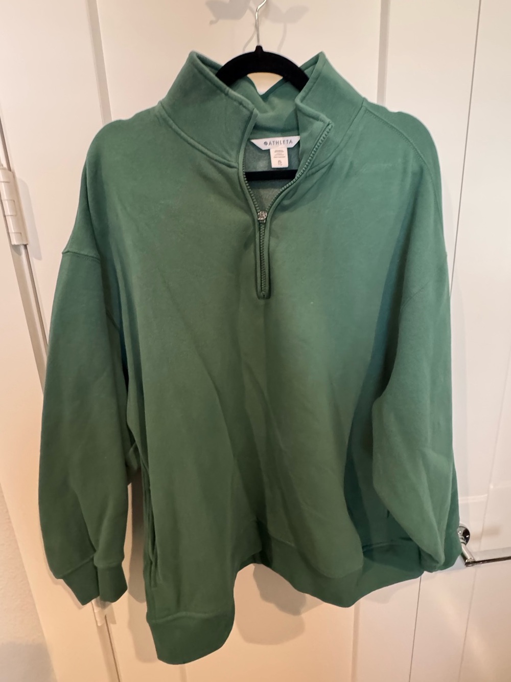 Athleta Green Half-Zip Pullover Sweatshirt